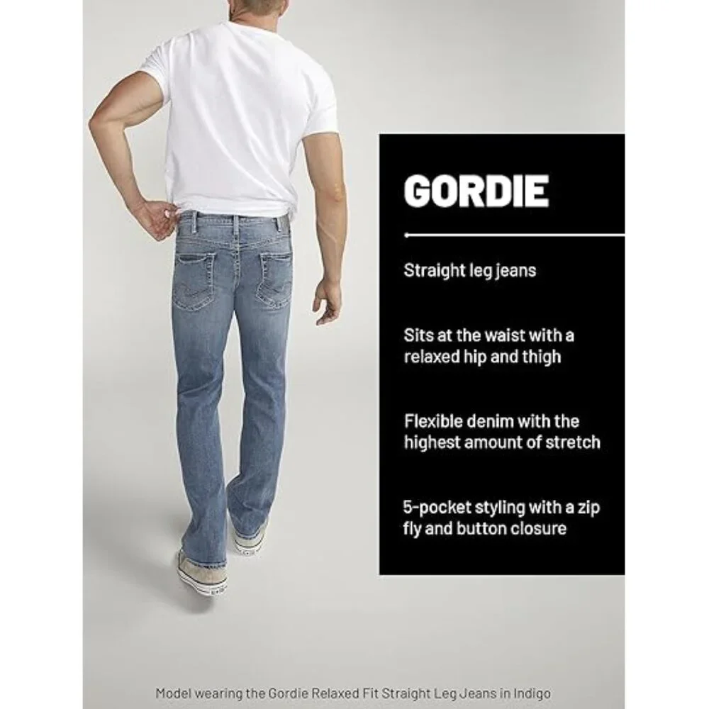 Silver Jeans Co. Men's Gordie Relaxed Fit Straight Leg Jeans 34x32 - Picture 6 of 6